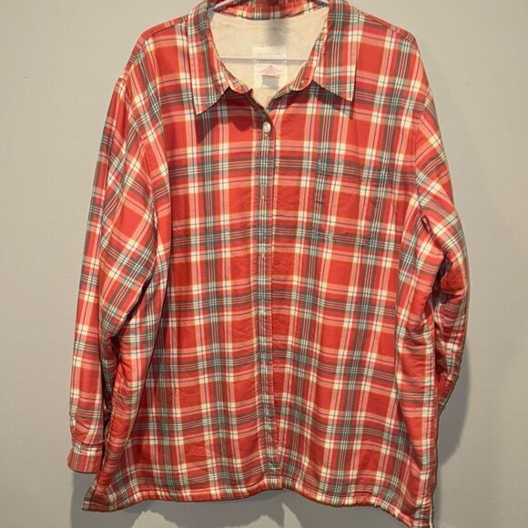 L.L. Bean Jackets & Blazers - Red Plaid Button-Up Shirt